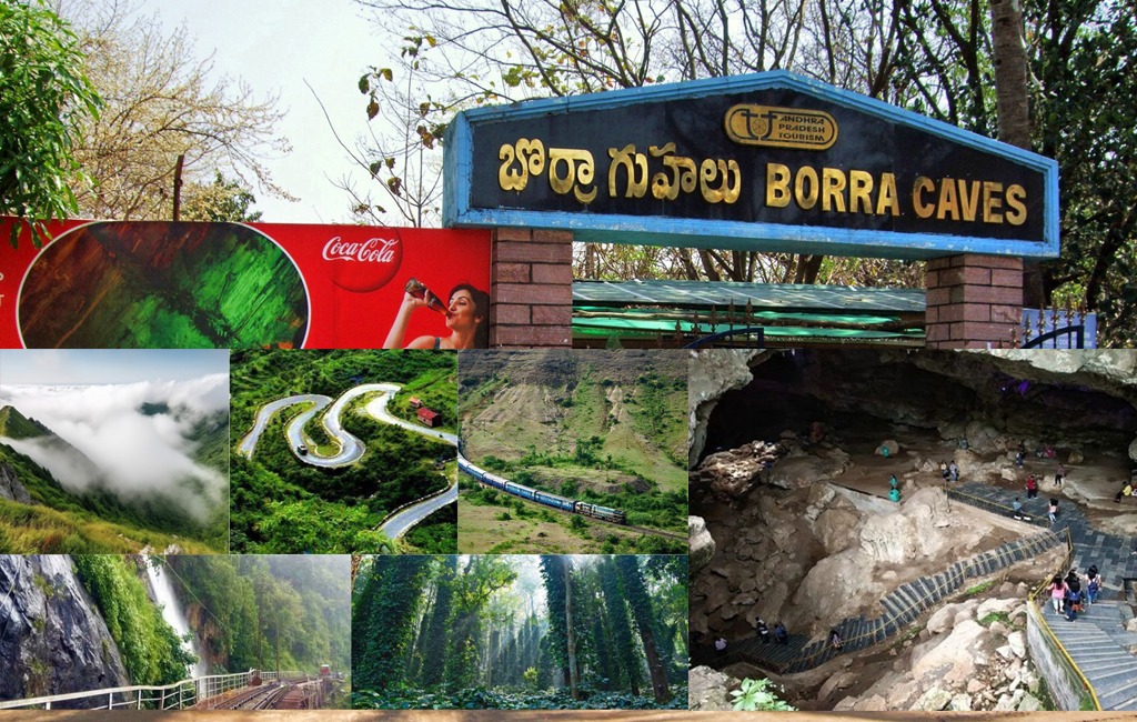 Araku Valley and Borra Caves within a 50 km radius